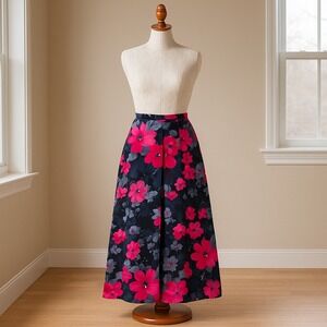 VTG Handmade Sz 4/6 Skirt Floral Corduroy Maxi 80s 90s Y2K Cottagecore Boho Work
